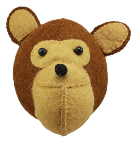 ebros gift Ebros Fiona Walker England Handmade Organic Baby Animal Head Wall Decor Mini Safari and Farmland Collection (Mini Monkey)