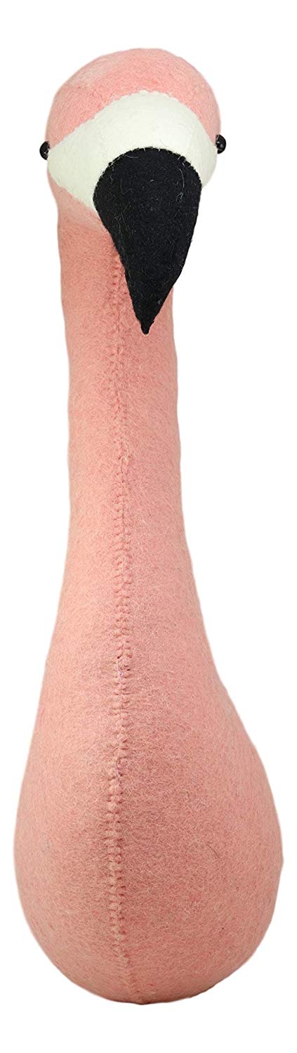 Ebros Gift Ebros Fiona Walker England Handmade Organic Baby Animal Head Wall Decor Semi Collection Safari Farmland Whimsical Fantasy Edition Hanging Wall Heads (Semi Pink Flamingo Head)