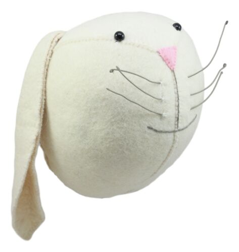 Ebros Gift Ebros Fiona Walker England Handmade Organic Baby Animal Head Wall Decor Semi Collection Safari And Farmland Edition (Semi Ivory Bunny Head)