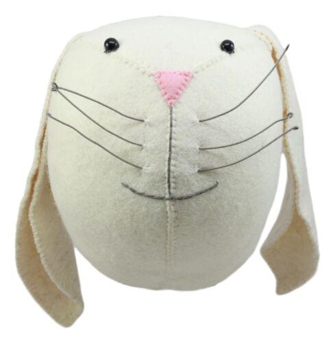 ebros gift Ebros Fiona Walker England Handmade Organic Baby Animal Head Wall Decor Semi Collection Safari and Farmland Edition (Semi Ivory Bunny Head)