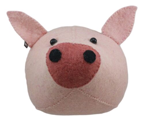 Ebros Gift Ebros Fiona Walker England Handmade Organic Baby Animal Head Wall Decor Mini Safari And Farmland Collection (Mini Pig)