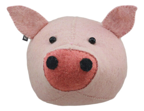 ebros gift Ebros Fiona Walker England Handmade Organic Baby Animal Head Wall Decor Mini Safari and Farmland Collection (Mini Pig)