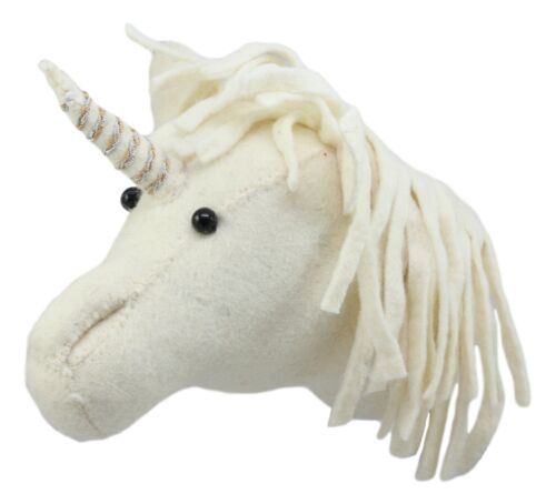 Ebros Gift Ebros Fiona Walker England Handmade Organic Baby Animal Head Wall Decor Mini Safari And Farmland Collection (Mini Unicorn)