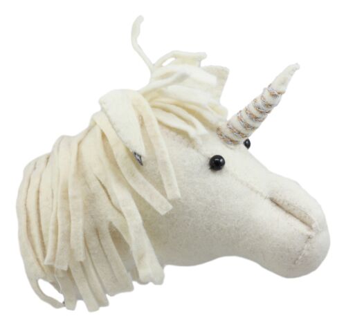 Ebros Gift Ebros Fiona Walker England Handmade Organic Baby Animal Head Wall Decor Mini Safari And Farmland Collection (Mini Unicorn)