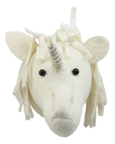 ebros gift Ebros Fiona Walker England Handmade Organic Baby Animal Head Wall Decor Mini Safari and Farmland Collection (Mini Unicorn)