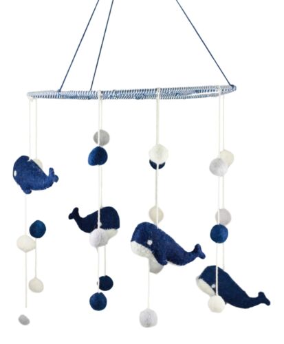 ebros gift Ebros Fiona Walker England Handmade Organic Moby Dick Whale Nursery Mobile Baby Room