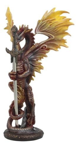 Ebros Gift Ebros Flame Blade Ruth Thompson Dragon Statue With Dragon Letter Opener 11.75"H