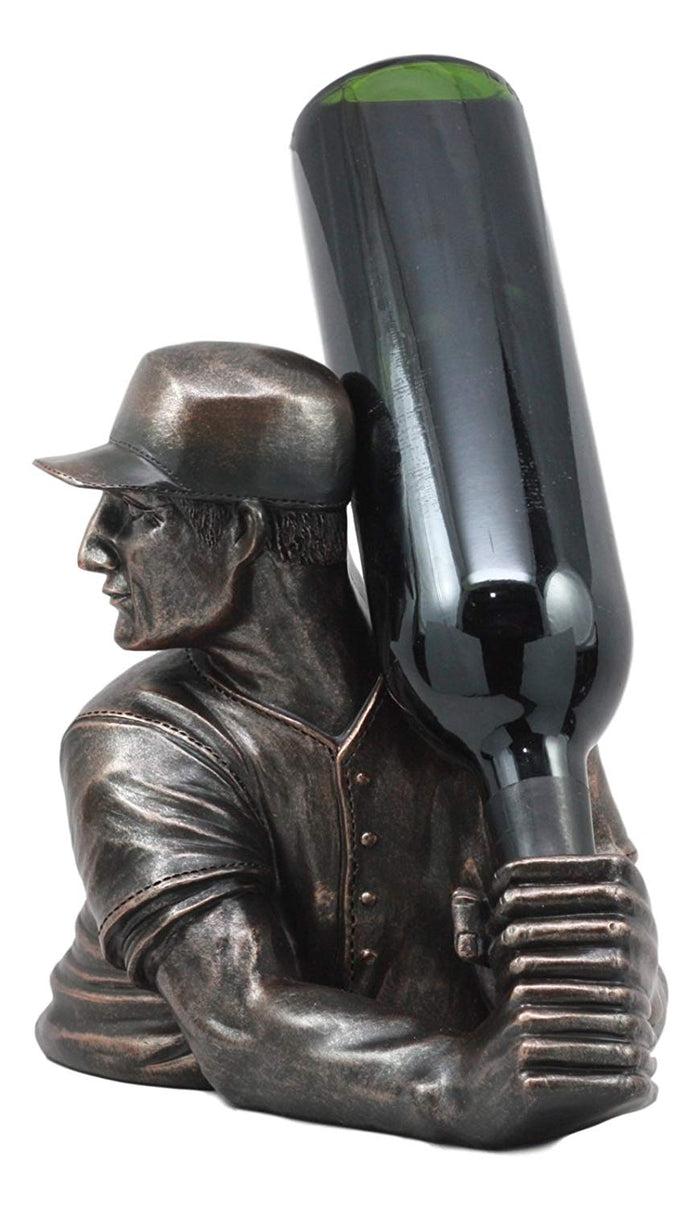 Ebros Gift Ebros Focus Home Run Batting Baseball Player Wine Holder Statue 9.5" Long