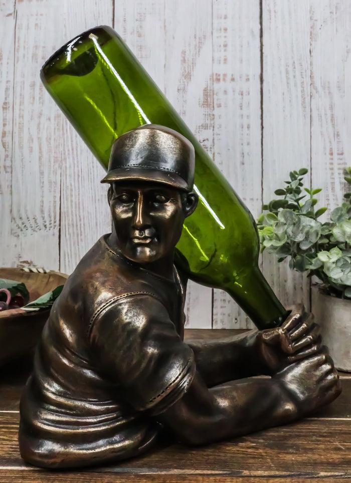 ebros gift Ebros Focus Home Run Batting Baseball Player Wine Holder Statue 9.5" Long