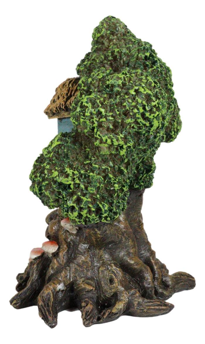 Ebros Gift Ebros Forest Ent Greenman Cottage Blue Nook Tree House Statue With Mushroom Conk Steps
