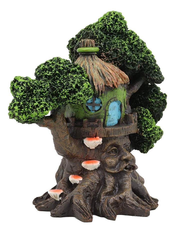 Ebros Gift Ebros Forest Ent Greenman Cottage Green Hut Tree House Statue With Mushroom Conk Steps