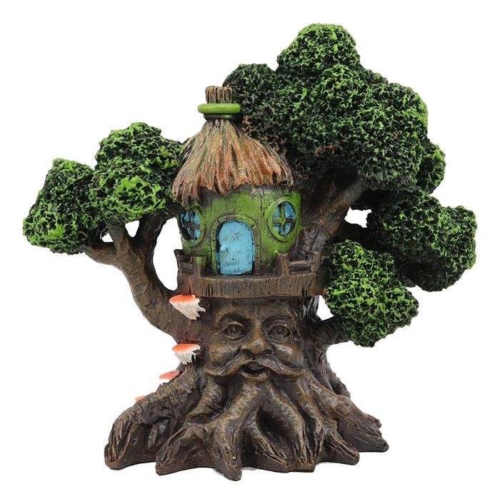 Ebros Gift Ebros Forest Ent Greenman Cottage Green Hut Tree House Statue With Mushroom Conk Steps