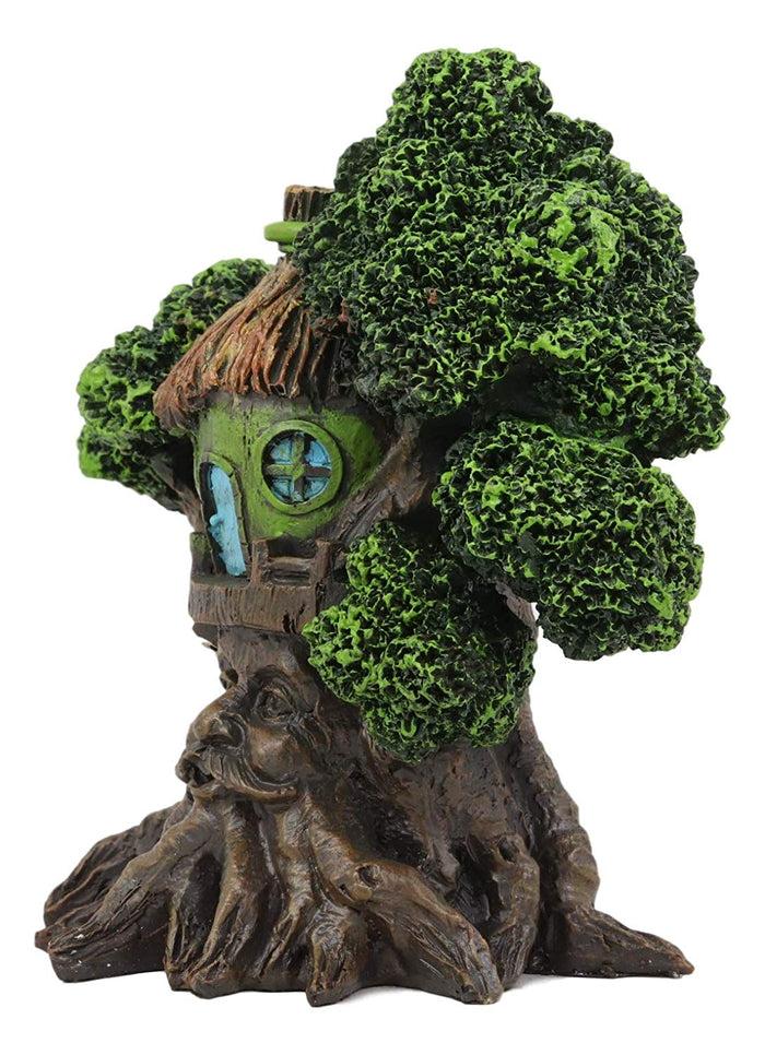 Ebros Gift Ebros Forest Ent Greenman Cottage Green Hut Tree House Statue With Mushroom Conk Steps