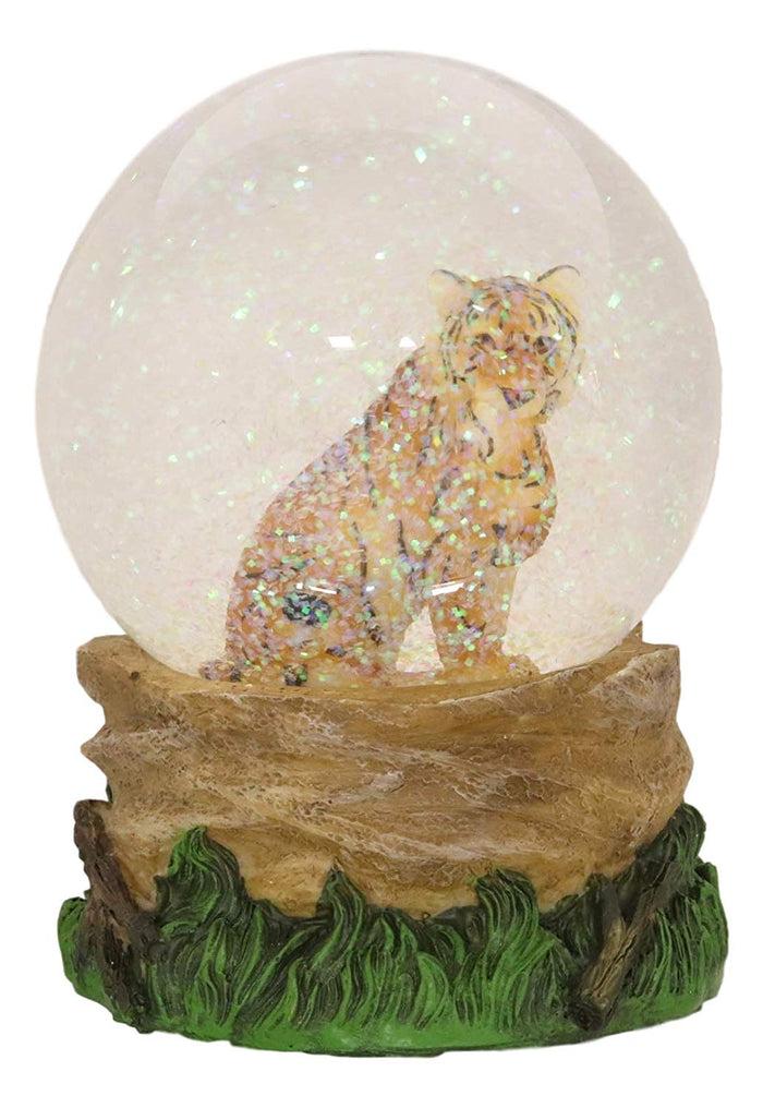 Ebros Gift Ebros Forest Jungle Apex Predator Orange Bengal Tiger Glitter Snow Globe 100mm Decor