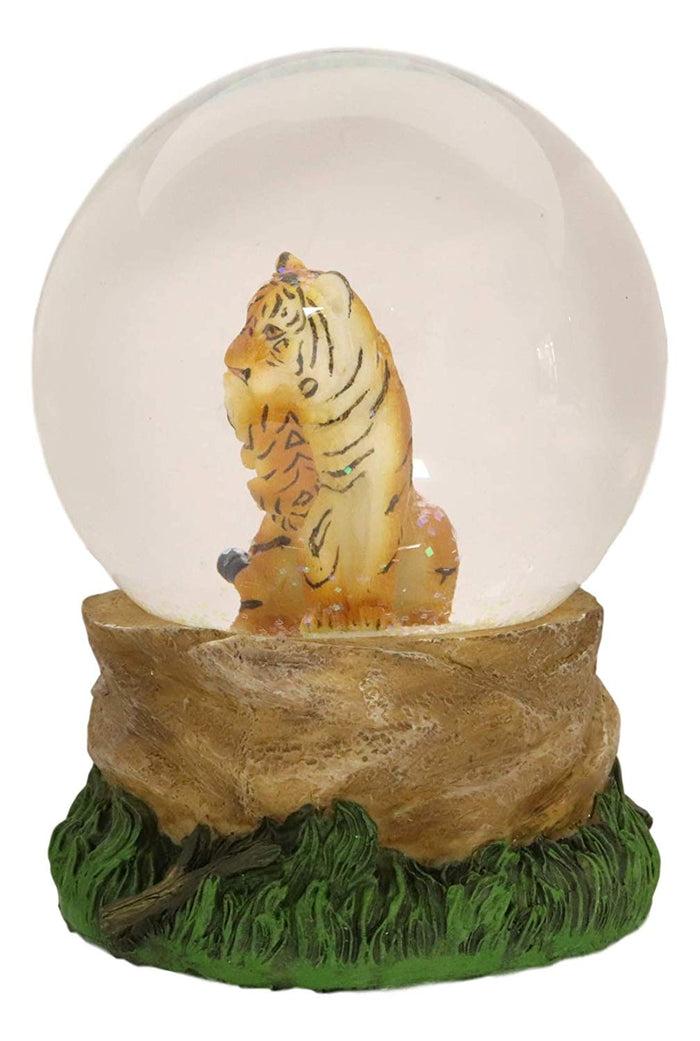 Ebros Gift Ebros Forest Jungle Apex Predator Orange Bengal Tiger Glitter Snow Globe 100mm Decor