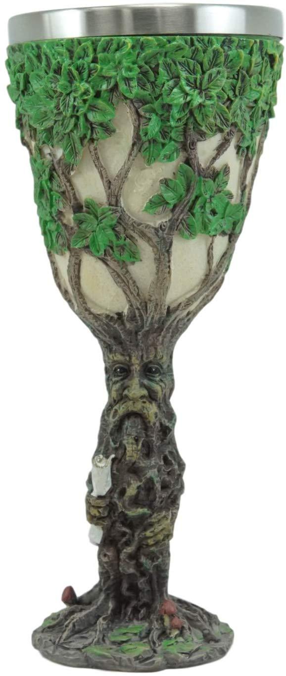 Ebros Gift Ebros Forest Spirit Greenman Deity Tree Of Life Wine Goblet Chalice Cup 6oz