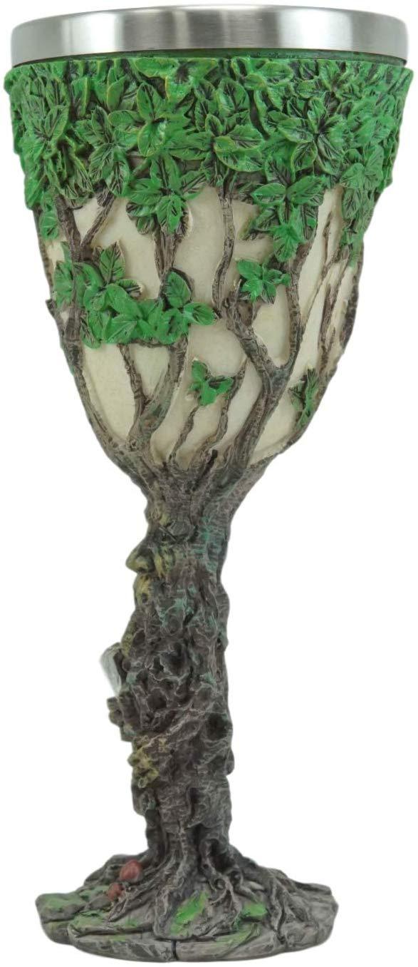 Ebros Gift Ebros Forest Spirit Greenman Deity Tree Of Life Wine Goblet Chalice Cup 6oz