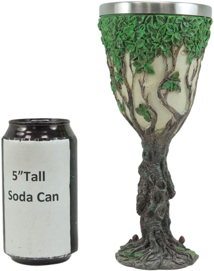 Ebros Gift Ebros Forest Spirit Greenman Deity Tree Of Life Wine Goblet Chalice Cup 6oz