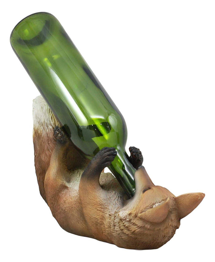 Ebros Gift Ebros Fox Wine Bottle Holder Fox And Grapes Kitchen Countertop Caddy Storage