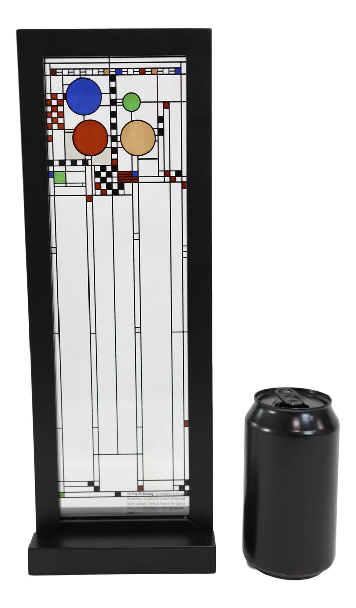 Ebros Gift Ebros Frank Lloyd Wright Coonley Playhouse Left Panel Stained Glass Wood Framed