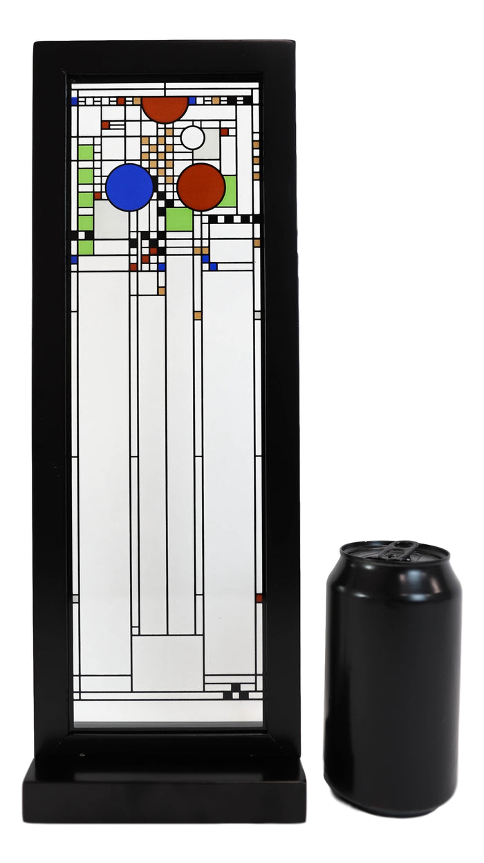 Ebros Gift Ebros Frank Lloyd Wright Coonley Playhouse Middle Panel Stained Glass Wood Framed