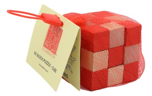 Ebros Gift Ebros Frank Lloyd Wright Cube 3D Puzzle 2.25" H Wooden Puzzles Brain Exercise