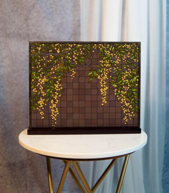 Ebros Gift Ebros Frank Lloyd Wright D.D.Martin House Wisteria Panel 14" Wide Wall Panel Plaque Decor
