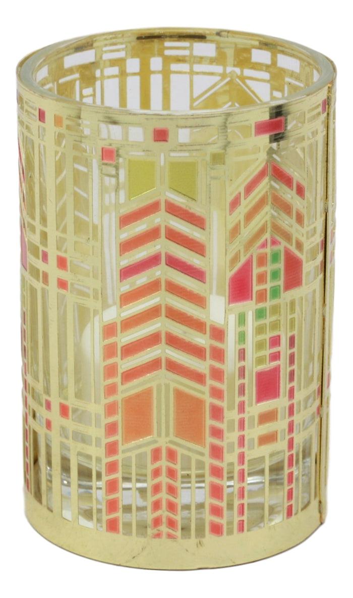 Ebros Gift Ebros Frank Lloyd Wright FLW Architecture Reproduction Autumn Sumac Votive Candle Holder Figurine Tea Light Decor 3.25" H