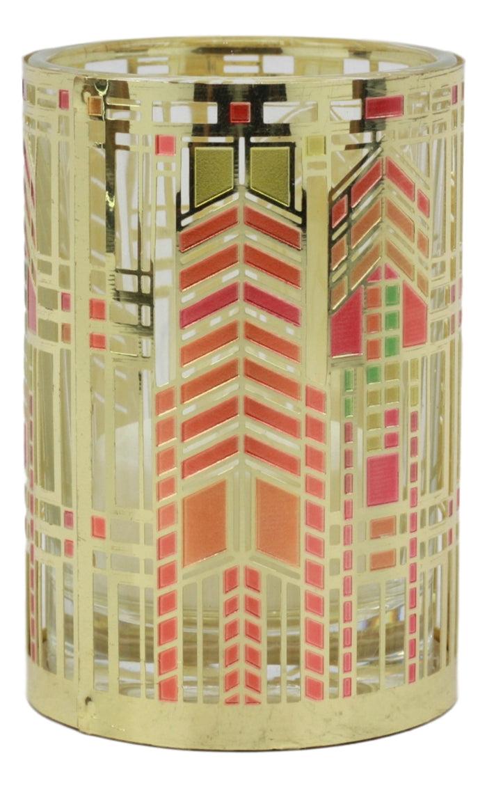 Ebros Gift Ebros Frank Lloyd Wright FLW Architecture Reproduction Autumn Sumac Votive Candle Holder Figurine Tea Light Decor 3.25" H