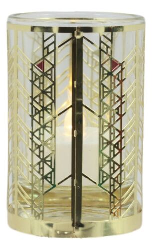 Ebros Gift Ebros Frank Lloyd Wright Hollyhock House California Brass Votive Candle Holder