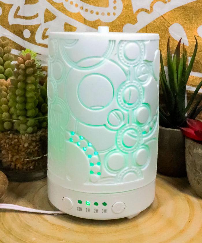 Ebros Gift Ebros Frank Lloyd Wright Imperial Hotel Oya Carving Porcelain Oil Diffuser LED Light