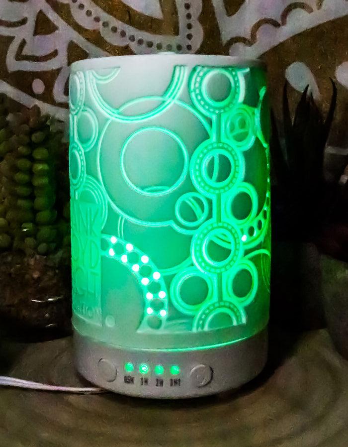 Ebros Gift Ebros Frank Lloyd Wright Imperial Hotel Oya Carving Porcelain Oil Diffuser LED Light