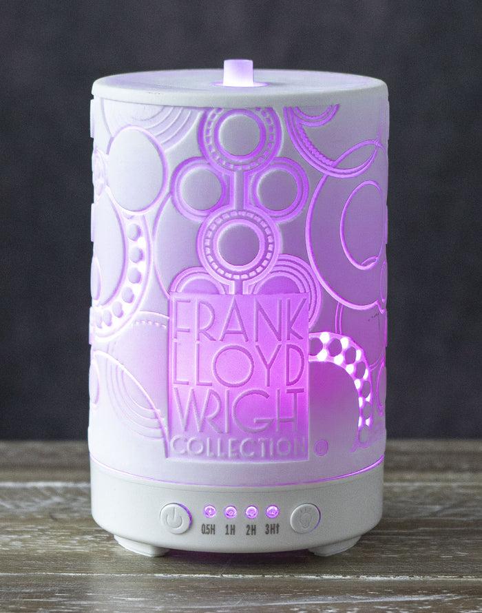 ebros gift Ebros Frank Lloyd Wright Imperial Hotel Oya Carving Porcelain Oil Diffuser LED Light