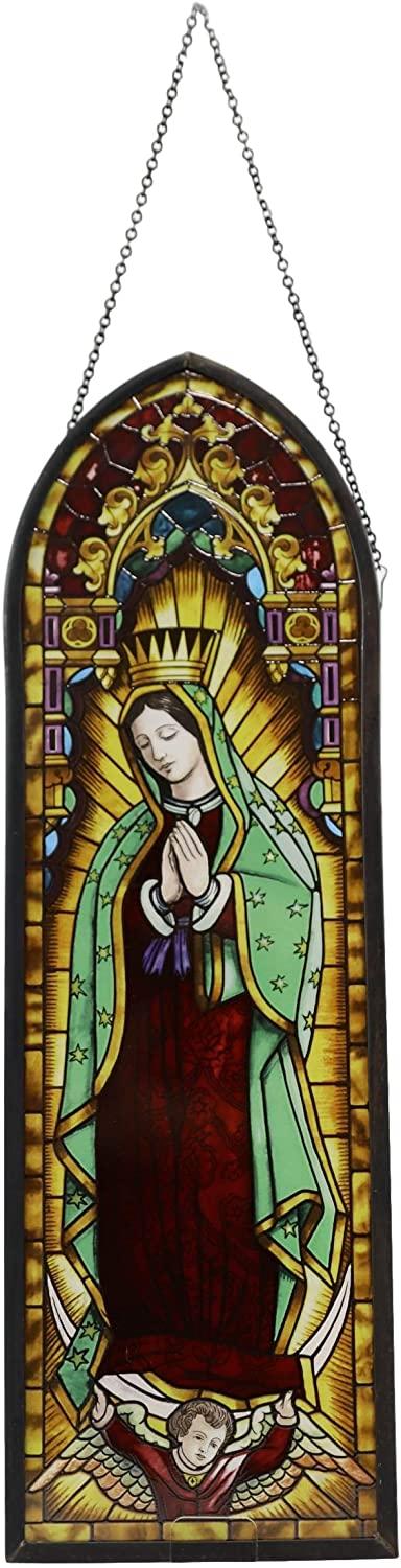 Ebros Gift Ebros Frank Lloyd Wright Lady Of Guadalupe Virgin Mary Stained Glass Wall Decor