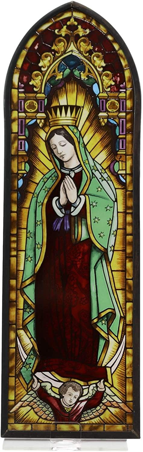 Ebros Gift Ebros Frank Lloyd Wright Lady Of Guadalupe Virgin Mary Stained Glass Wall Decor