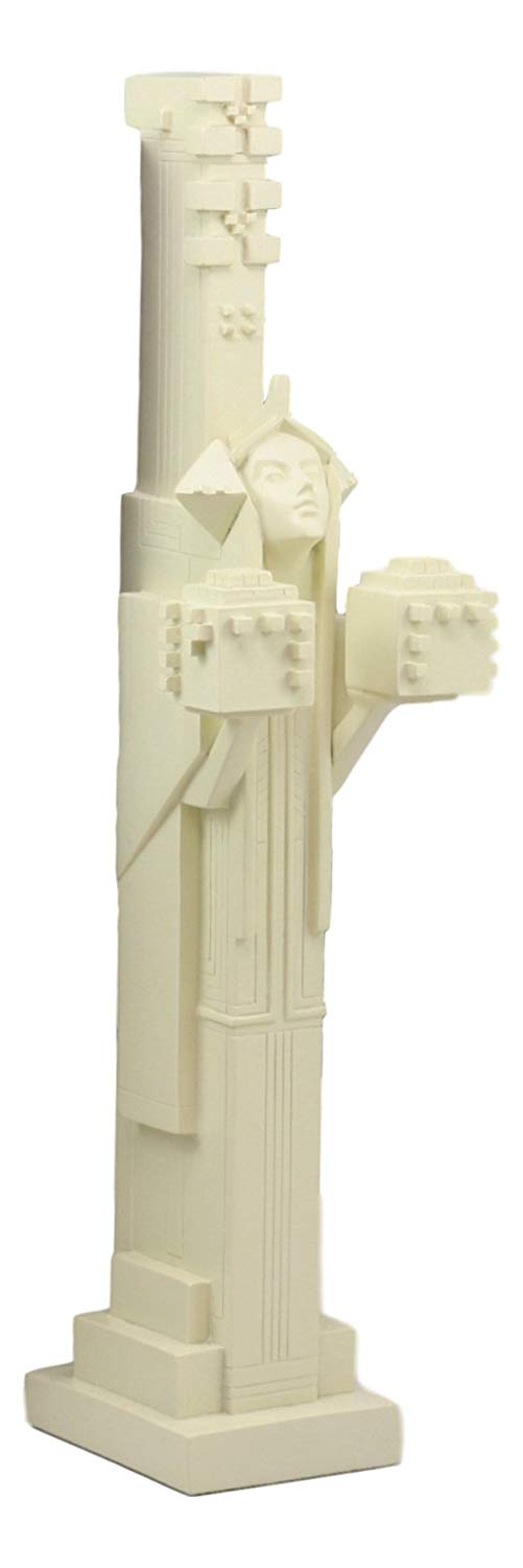 Ebros Gift Ebros Frank Lloyd Wright Midway Gardens White Sprite Holding Two Cubes Statue Reproduction Sculpture 14" Tall