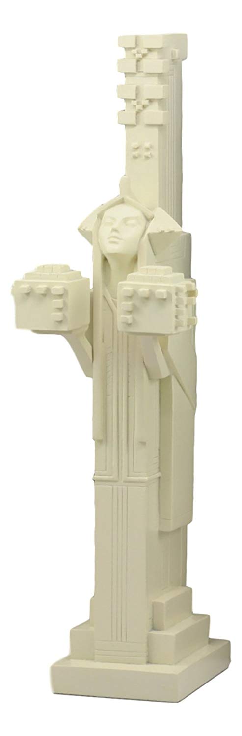 Ebros Gift Ebros Frank Lloyd Wright Midway Gardens White Sprite Holding Two Cubes Statue Reproduction Sculpture 14" Tall