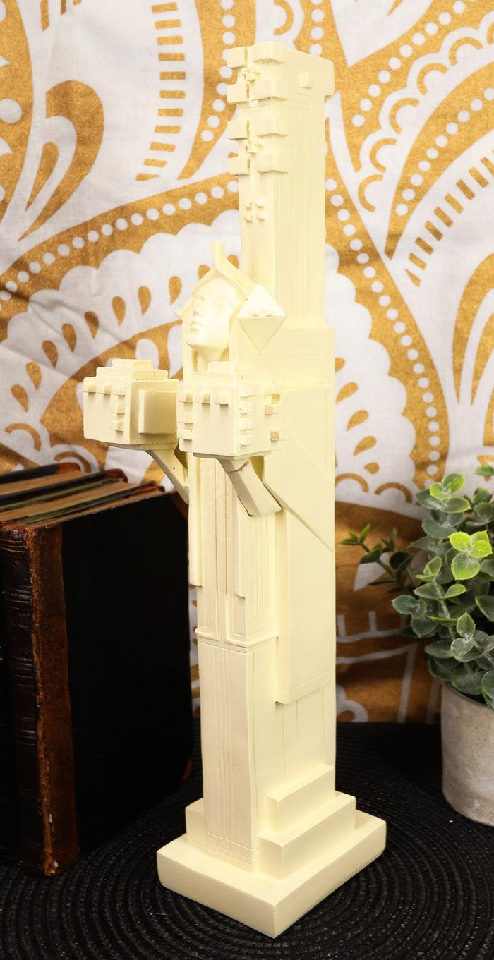 ebros gift Ebros Frank Lloyd Wright Midway Gardens White Sprite Holding Two Cubes Statue Reproduction Sculpture 14" Tall