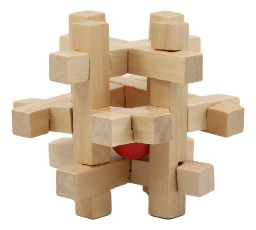 Ebros Gift Ebros Frank Lloyd Wright Mini Square Interlocking Textile Blocks 3D Wooden Puzzle 3"H