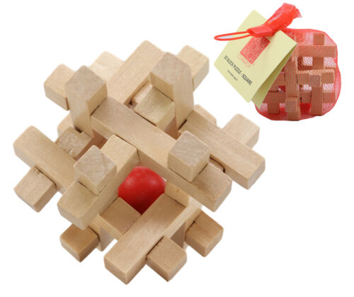 ebros gift Ebros Frank Lloyd Wright Mini Square Interlocking Textile Blocks 3D Wooden Puzzle 3"H