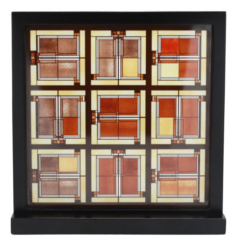 Ebros Gift Ebros Frank Lloyd Wright Unity Temple Skylight Stained Glass Art Desktop Plaque 10" H X 10" W
