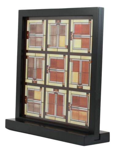 Ebros Gift Ebros Frank Lloyd Wright Unity Temple Skylight Stained Glass Art Desktop Plaque 10" H X 10" W