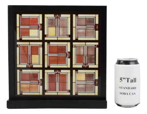 Ebros Gift Ebros Frank Lloyd Wright Unity Temple Skylight Stained Glass Art Desktop Plaque 10" H X 10" W