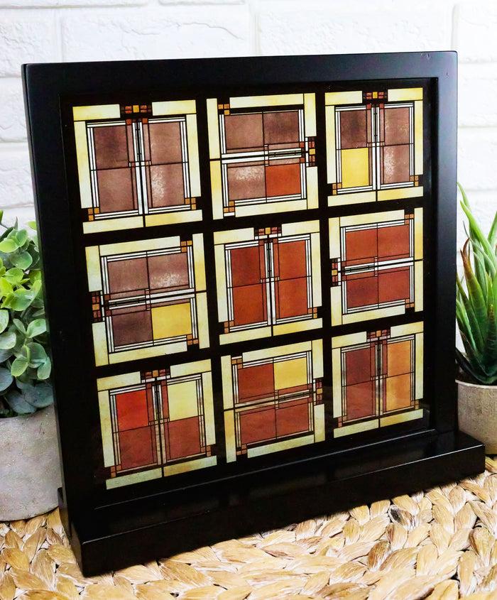ebros gift Ebros Frank Lloyd Wright Unity Temple Skylight Stained Glass Art Desktop Plaque 10" H X 10" W