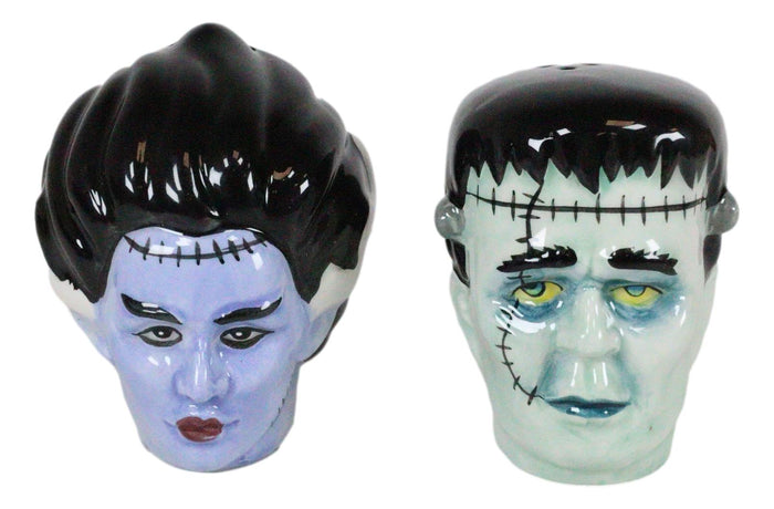 Ebros Gift Ebros Frankenstein Zombie Bride And Groom Couple Ceramic Salt And Pepper Shakers Set