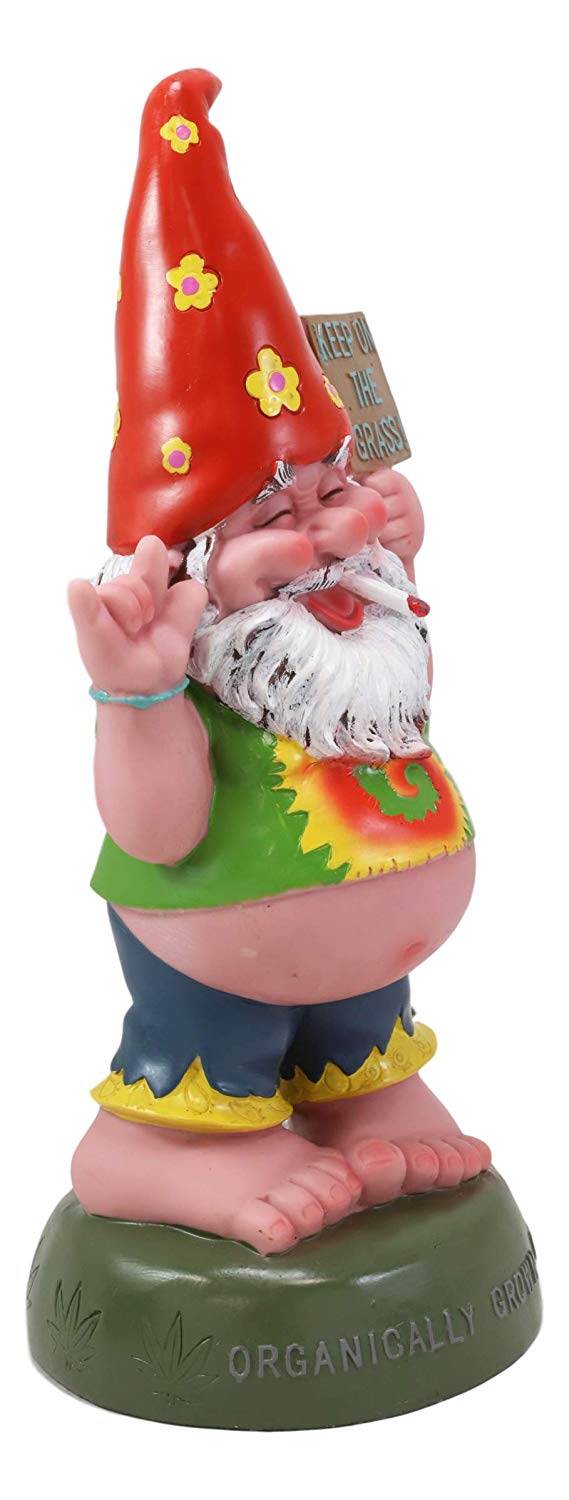 Ebros Gift Ebros Free Spirited Hippie Garden Old Fat Mr Gnome Statue Keep On The Grass