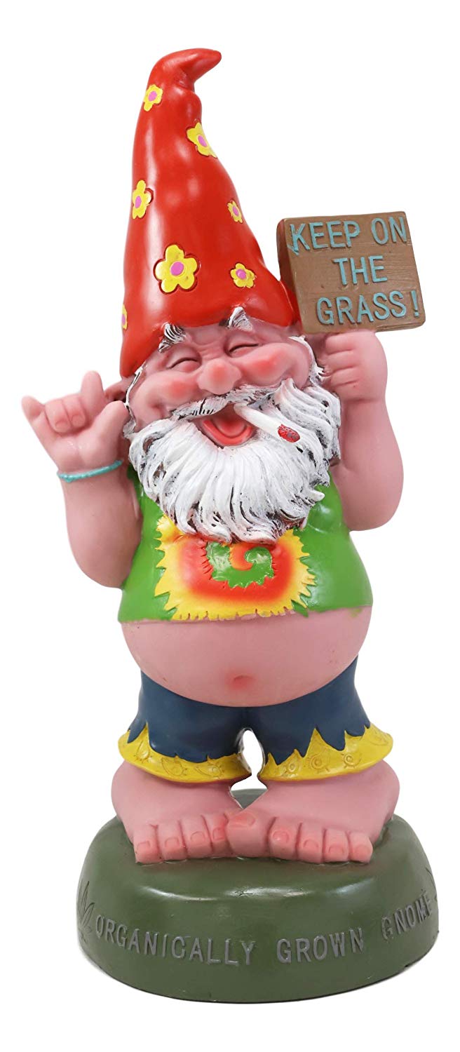 Ebros Gift Ebros Free Spirited Hippie Garden Old Fat Mr Gnome Statue Keep On The Grass