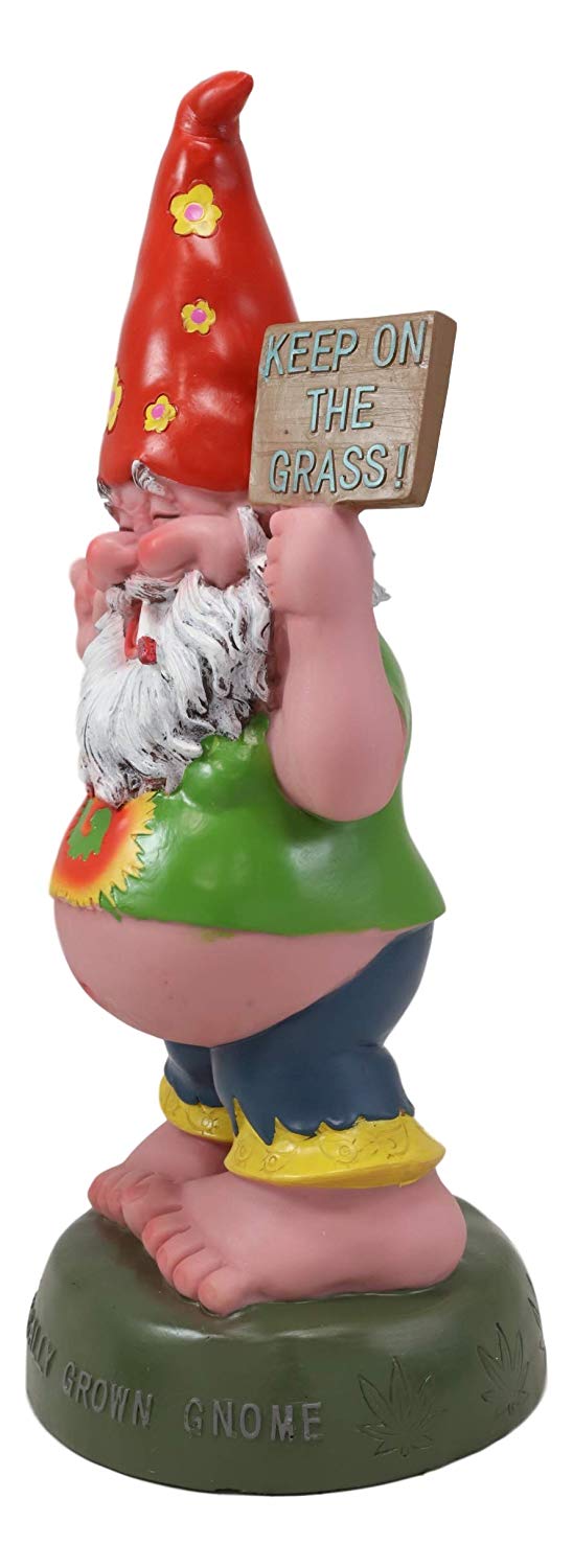 Ebros Gift Ebros Free Spirited Hippie Garden Old Fat Mr Gnome Statue Keep On The Grass