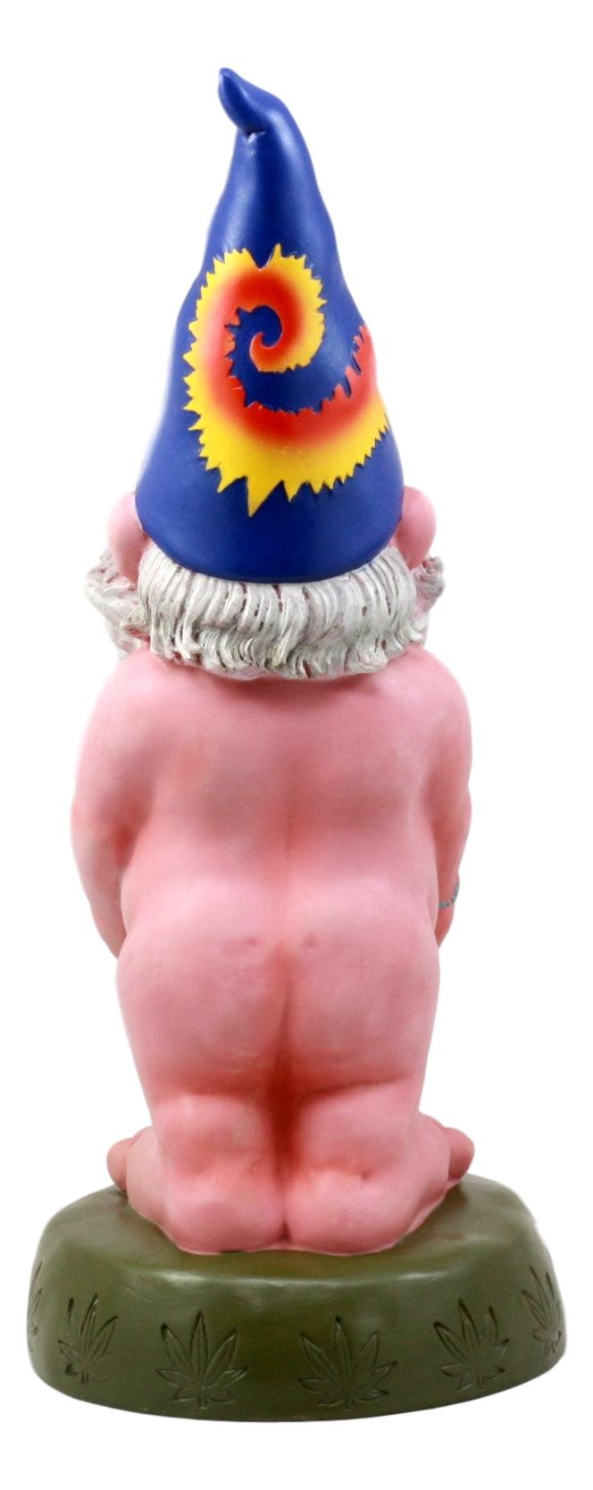 Ebros Gift Ebros Free Spirited Smoking Naked Hippie Gnome Statue 13.5"H