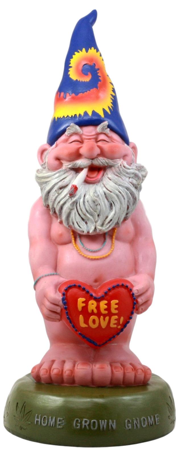 ebros gift Ebros Free Spirited Smoking Naked Hippie Gnome Statue 13.5"H